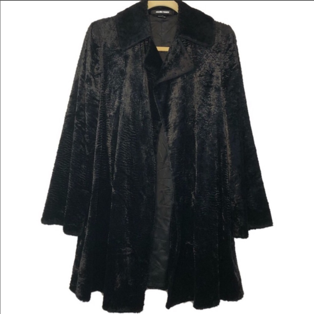 Ellen Tracy vegan fur open coat